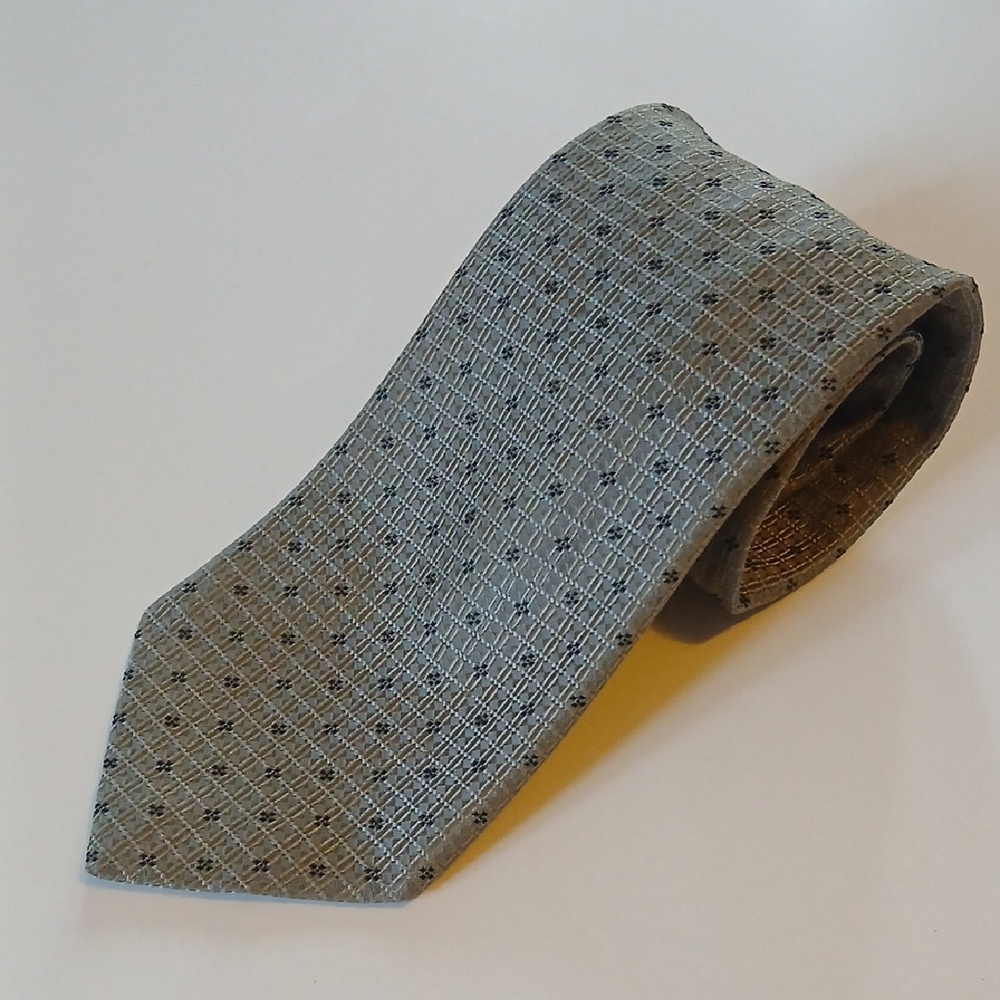 Vintage 90s , Elegant Gray Patterned Men's Tie, Elegance